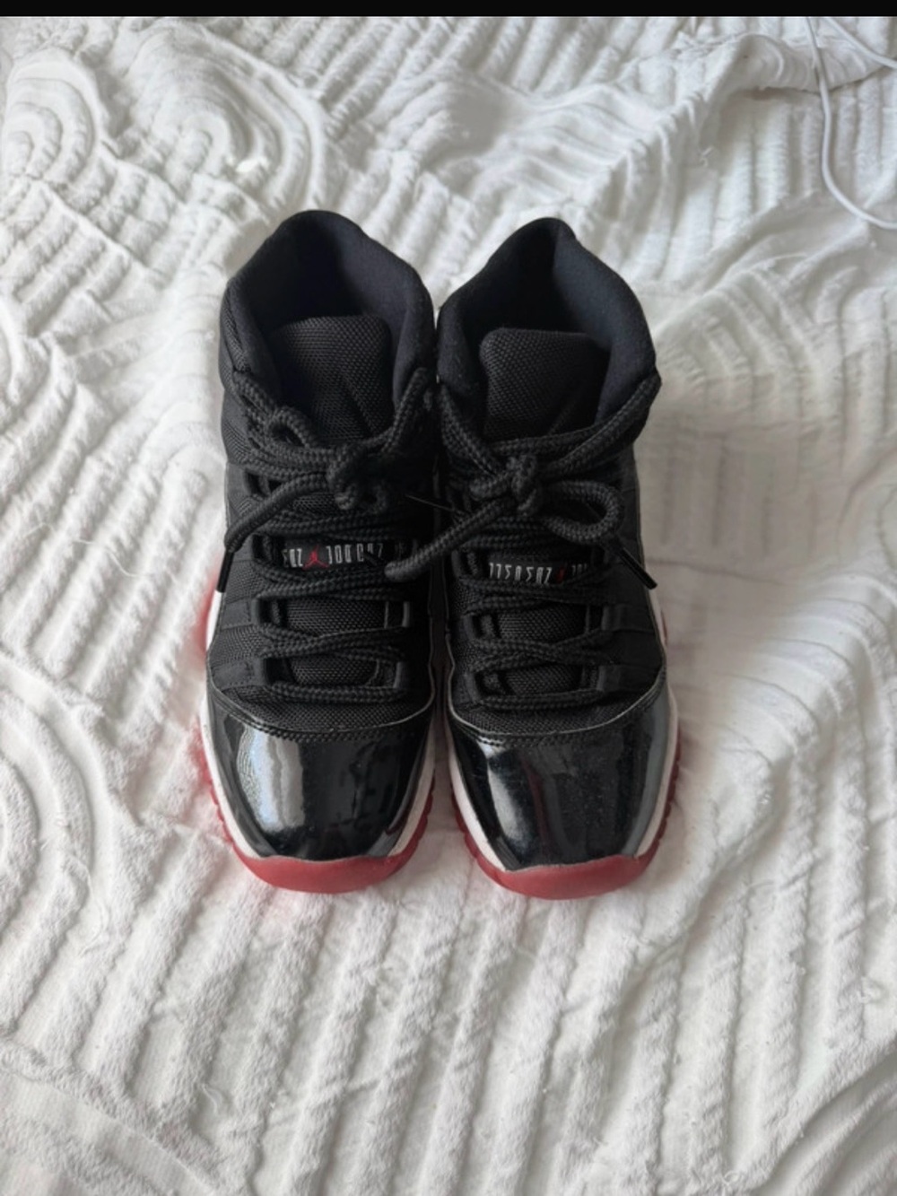Jordan Kids Black and Red High-Top Sneakers